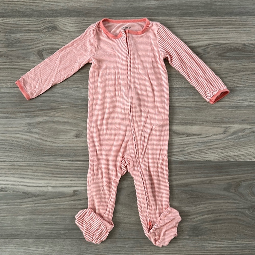 Carters - 9m - Salmon & White Bamboo Footie